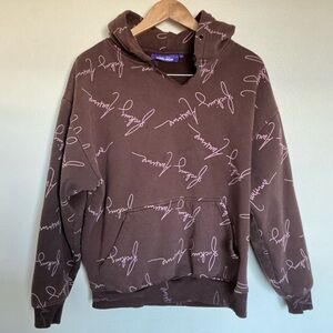 FA WORLD ENTERTAINMENT fucking awesome Brown Hoodie with Signature large